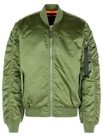 Alpha Industries Ma-1 Uv Green Nylon Bomber Jacket