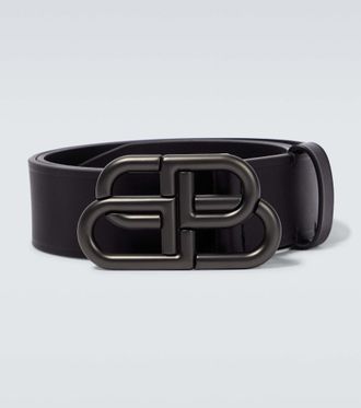 Balenciaga BB logo leather belt