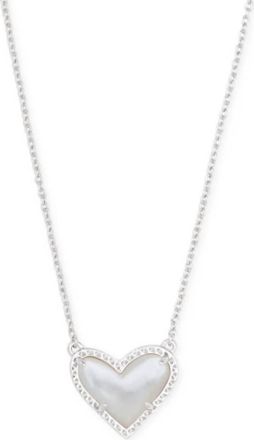 Kendra Scott Womens Ari Heart Pendant Necklace In Ivory Mother Of Pearl