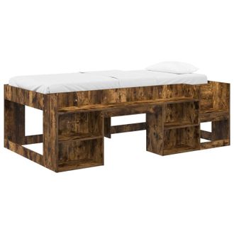vidaXL Cama Infantil Con Almacenamiento Roble Ahumado 98.5 X 200 Cm Vidaxl