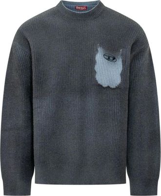 Diesel Truien - Heren - Ronde hals truien - Blauw - M - Truien & Vesten
