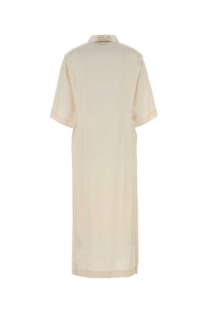 Carven Womens Ivory Satin Shirt Dress Ecru Exterior: Cotton Silk Abiti