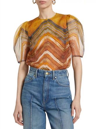 Ulla Johnson Lana Silk Chiffon Top In Golden Palm