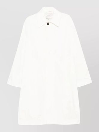 STUDIO NICHOLSON nylon cotton blend long single breasted coat