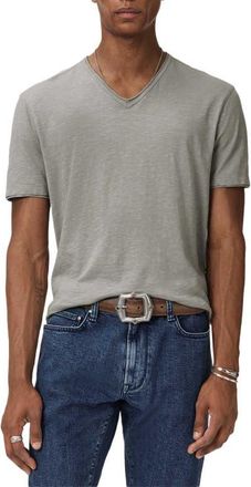 John Varvatos Miles Slub Cotton T-Shirt in Grey Sky at Nordstrom, Size Xx-Large