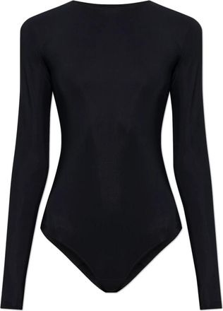 Maison Margiela Lange Mouwen Bodysuit - Dames - Bodies - Zwart - L - Tweed - Tops