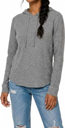 Vince Ultra Soft Ribbed Hoodie In Grey 080