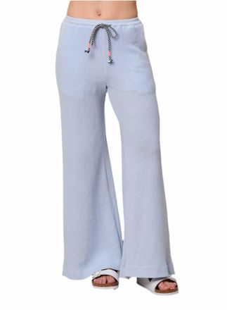 Sundry Mesh Wide Leg Pants In Chambray