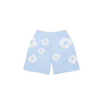 Denim Tears The Cotton Wreath Sweatshorts - Dames - Korte Broeken - Blauw - L - Katoen - Korte Broeken