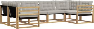 vidaXL Conjunto De Sof&aacute;s De Exterior 6 Uds. Blanco Y Gris Claro Vidaxl