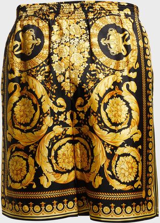 Versace Men & apos;s Silk Barocco Shorts