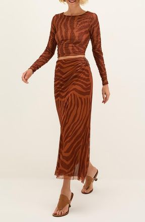 Vix Sundown Amira Cover-Up Skirt in Brown Multi at Nordstrom, Size X-Small