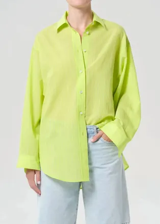 A Gold E Sona Button Up Shirt In Chartreuse