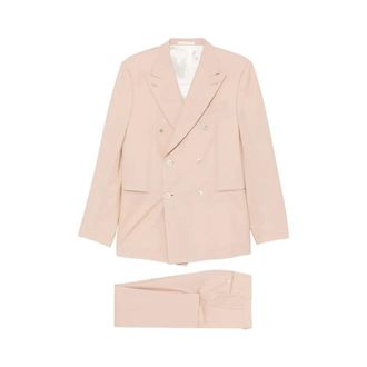 Caruso Double Breasted Suits, male, Beige, Size: XL Double-Breasted Suit