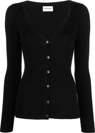 P.A.R.O.S.H. Geribde Cardigan - Dames - Vesten - Zwart - XS - Truien & Vesten