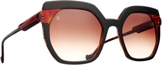 Caroline Abram Oversized Square Acetate Sunglasses with Havana Details