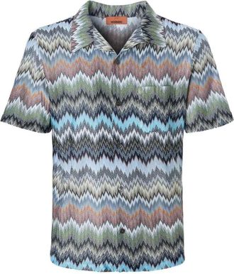 Missoni Kurz&auml;rmliges Missoni-Hemd mit Zickzackmuster