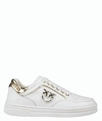 Pinko White Gold Low Top Sneakers