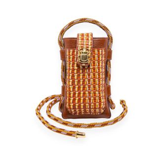 CLARIS VIROT Double Etui Marcus - Dames - Accessoires - Bruin - Maat: ONE Size Leer