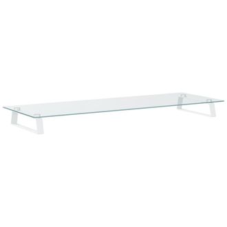 vidaXL Vidaxl - Soporte De Monitor Vidrio Templado Y Metal Blanco 100x35x8 Cm