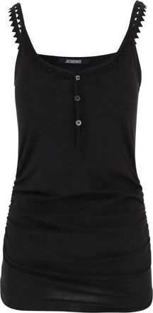 Jacquemus Katoenen Top met Halve Knoopsluiting - Dames - Tops zonder mouwen - Zwart - XS - Katoen - Tops