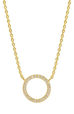 Estella Bartlett Large Pavé Crystal Circle Pendant Necklace in Gold at Nordstrom