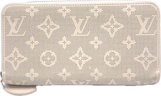Louis Vuitton Beige Green Mahina Leather Long Wallet (Bi-Fold) (Pre-Owned)