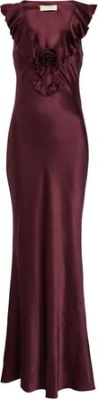De La Vali Nema ruffled maxi dress - Red