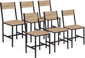 IDMarket Set Di 6 Sedie Da Cucina Di Design Industriale Detroit