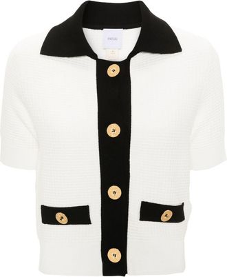 Patou 3D-knit cropped cardigan - women - Viscose/Polyester - L - White