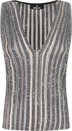 Missoni Top de punto acanalado con lentejuelas y cuello en V - Tops - Mujer - Multicolor - M