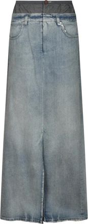Maison Margiela Lange Denim Rok - Dames - Spijkerrokken - Blauw - S - Denim - Rokken