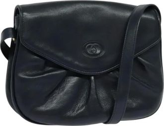 Gucci Pre-owned Leather gucci-bags - Dames - Vintage Schoudertas - Blauw - ONE Size - Leer - Vintage