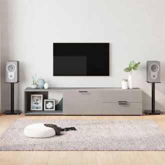 vidaXL Vidaxl - Soportes De Altavoces 2 Uds Vidrio Templado Negro 1 Pilar