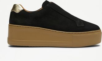 Russell & Bromley PARK UP Womens White Leather Laceless Flatform Trainer