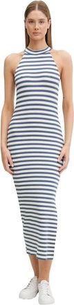 Emporio Armani Jurk van ribgebreide stretchviscose - Dames - Kleedjes - Blauw - S - Kleedjes