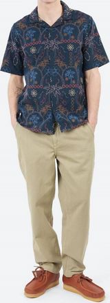 Wax London Didcot Short Sleeve Shirt In Navy