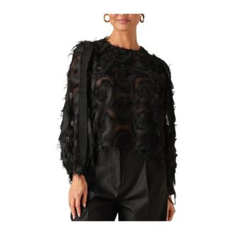 Co'Couture Overhemden, Dames, Zwart, S, Polyester, Syracc Structure Blouse