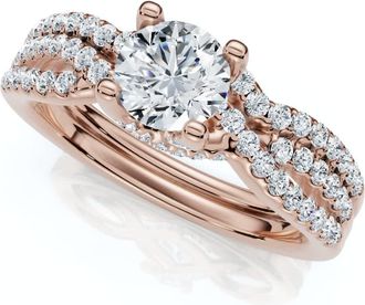 Pompeii3 1Ct TW Infinity Engagement Wedding Ring Set 14k Gold Lab Grown