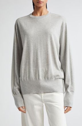 Toteme Silk & Cashmere Sweater in Grey Melange at Nordstrom, Size X-Large