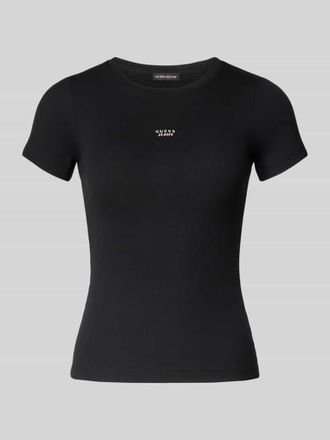 Guess T-Shirt mit Label-Stitching in Black, Größe XS