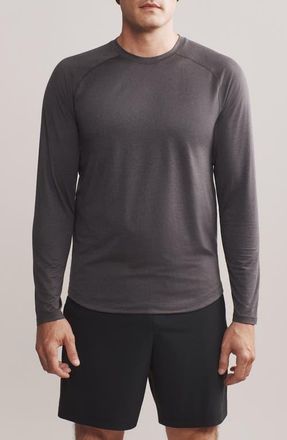 Rhone Atmosphere Long Sleeve Performance T-Shirt in Asphalt Heather at Nordstrom, Size Xx-Large