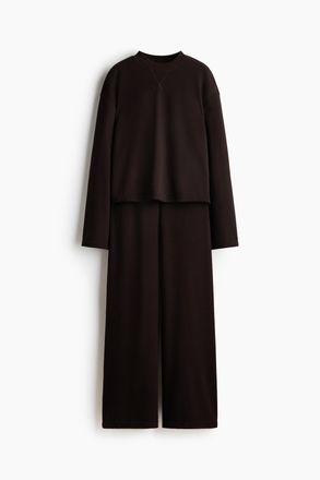 H&M 2-teiliges Jersey-Set mit Shirt und Hose - Brown