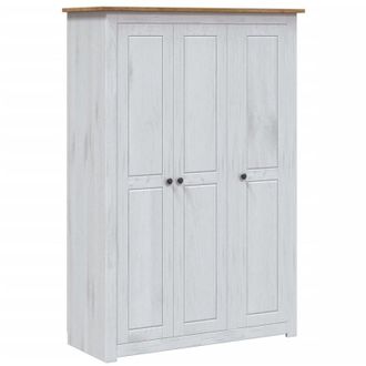vidaXL Vidaxl - 3-Door Wardrobe White 118x50x171.5 cm Pine Panama Range