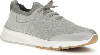 Brunello Cucinelli Mens Gray Cotton Athletic Sneakers