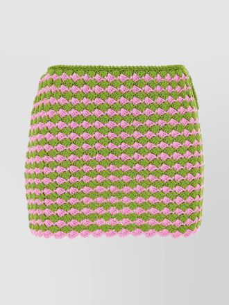 Prada textured crochet mini skirt design