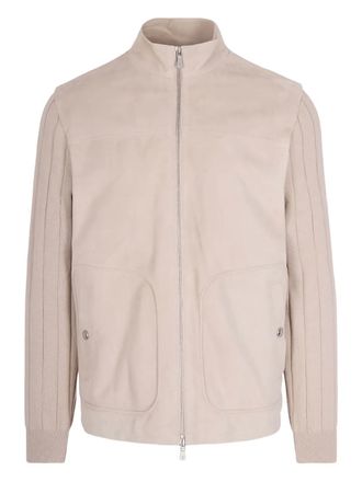 Eleventy ribbed-panel jacket - Beige