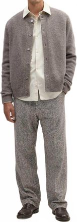 Nn.07 Jasper Crewneck Cardigan In Mable Husk