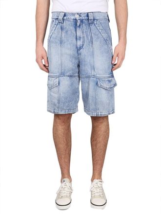 Isabel Marant Cotton & Lyocell Bermuda Shorts - Blue
