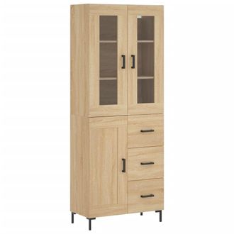 vidaXL Vidaxl - Aparador Alto Madera Contrachapada Color Roble 69,5x34x180 Cm